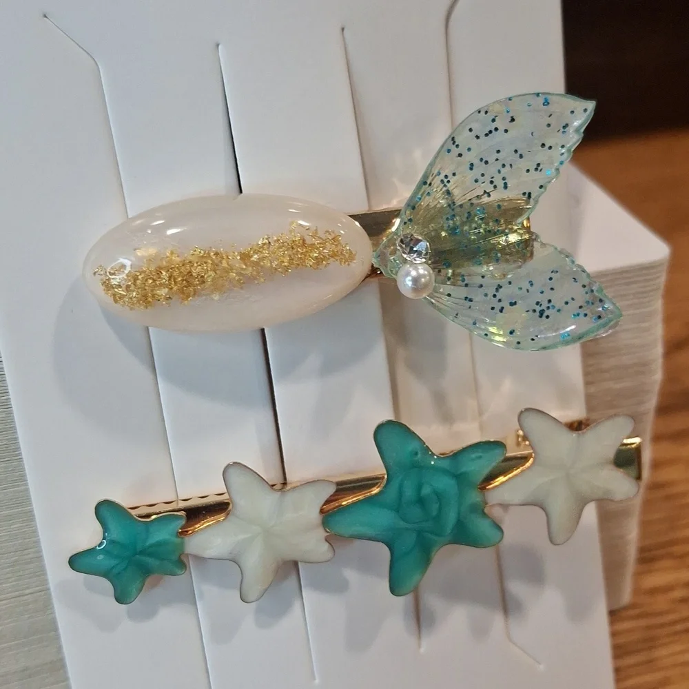 Starfish & Mermaid Hair Clip Set